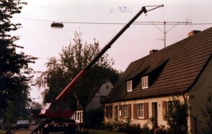 Antennenbau bei DK0PU mit Autokran